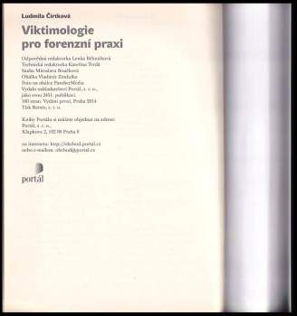 Ludmila Čírtková: Viktimologie pro forenzní praxi