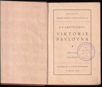 Aleksandr Valentinovič Amfiteatrov: Viktorie Pavlovna