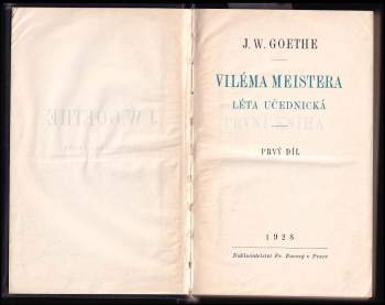 Johann Wolfgang von Goethe: Viléma Meistera léta učednická