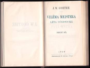 Johann Wolfgang von Goethe: Viléma Meistera léta učednická