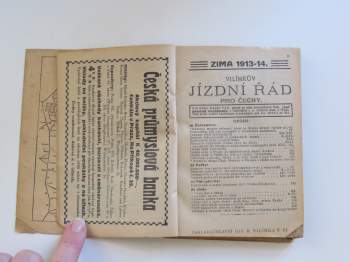 Vilímkův jízdní řád pro Čechy - zima 1913-14