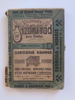 Vilímkův jízdní řád pro Čechy - zima 1913-14
