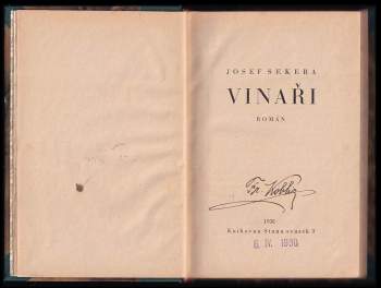 Josef Sekera: Vinaři
