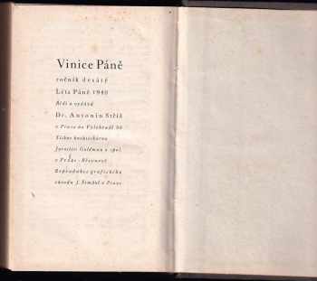 Antonín Ludvík Stříž: Vinice Páně