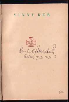 Rudolf Medek: Vinný keř