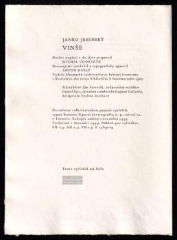 Janko Jesenský: Vinše