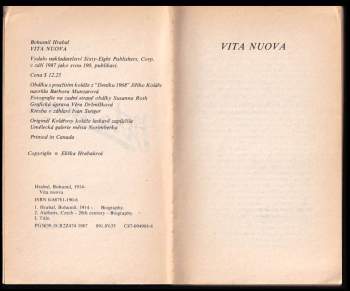 Bohumil Hrabal: Vita nuova