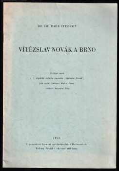 Bohumír Štědroň: Vítězslav Novák a Brno