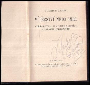 Oldřich Zemek: Vítězství nebo smrt