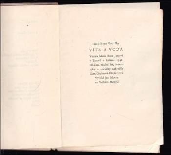 Timotheus Vodička: Vítr a voda