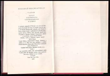 Niccolò Machiavelli: Vladař ; Život Castruccia Castracaniho z Lukky