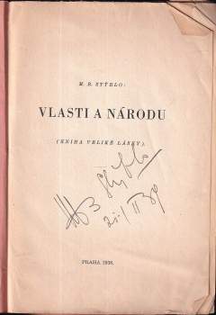 Maxmilian Bedřich Stýblo: Vlasti a národu
