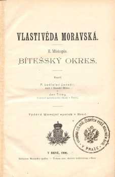 Vlastivěda moravská. Bítešský okres