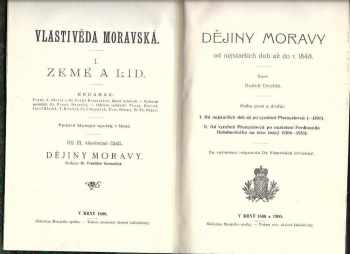 Rudolf Dvořák: Vlastivěda moravská. I+II+IV
