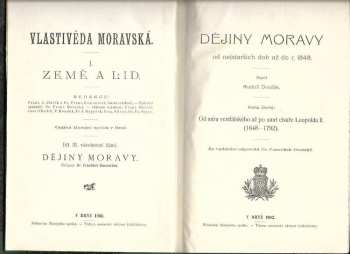 Rudolf Dvořák: Vlastivěda moravská. I+II+IV