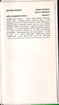 Gertrude Stein: Vlastní životopis Alice B. Toklasové