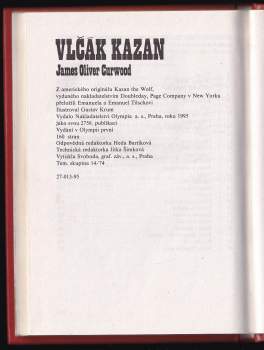 James Oliver Curwood: Vlčák Kazan