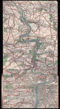 Vltava jižně od Prahy - měřítko 1 : 75.000 - rozkládací mapa