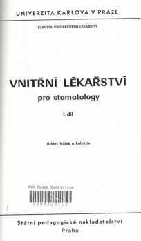Vnitřní lékařství pro stomatology