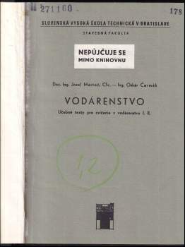 Jozef Martoň: Vodárenstvo