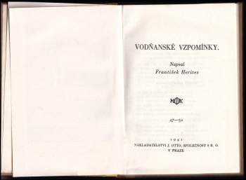 František Herites: Vodňanské vzpomínky