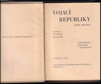 Rudolf Vlasák: Vojáci republiky