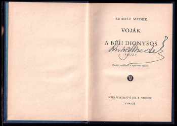 Rudolf Medek: Voják a bůh Dionysos