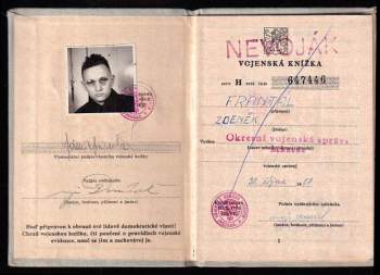 Vojenská knížka - Republika Československá  - Zdeněk Frantál