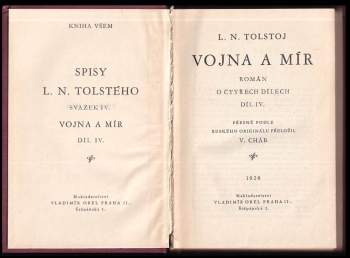 Lev Nikolajevič Tolstoj: Vojna a mír