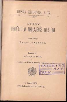 Lev Nikolajevič Tolstoj: Vojna a mír