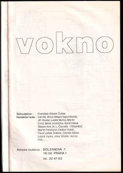 František Stárek Čuňas: Vokno 17 časopis pro druhou a jinou kulturu