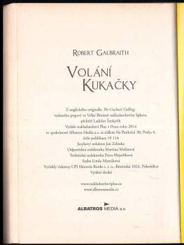 Robert Galbraith: Volání kukačky