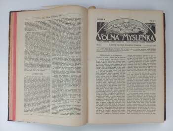 Volná myšlenka - roč. I, č. 7 - 11 (listopad - březen), roč II, č. 5 - 12 (září - duben), roč III, 1 - 5, 7, 10-11(chybí říjen, prosinec, leden), roč. IV, č. 1, 2, 5, 8, 12 + Volná škola roč III, č. 1 - 11 (chybí srpen, září), roč. IV, č. 1, 8, 11
