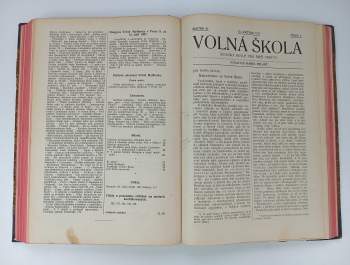 Volná myšlenka - roč. I, č. 7 - 11 (listopad - březen), roč II, č. 5 - 12 (září - duben), roč III, 1 - 5, 7, 10-11(chybí říjen, prosinec, leden), roč. IV, č. 1, 2, 5, 8, 12 + Volná škola roč III, č. 1 - 11 (chybí srpen, září), roč. IV, č. 1, 8, 11