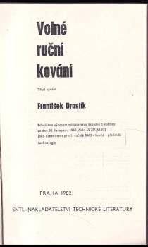 František Drastík: Volné ruční kování