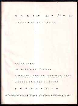 Max Švabinský: Volné směry, KOMPLETNÍ ROČNÍK  XXVII.