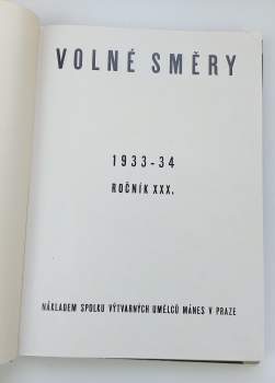 Vladimír Novotný: Volné směry - ročník XXX. - 1933 - 34
