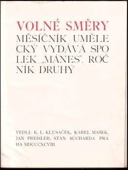 Karel Mašek: Volné směry, KOMPLETNÍ ROČNÍK II.
