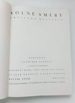 Vladimír Novotný: Volné směry - umělecký měsíčník - ročník XXVIII. - 1930 - 1931