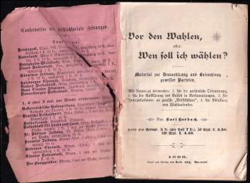 Karl Herdach: Vor den Wahlen, oder, Wen soll ich wählen?