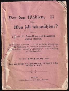 Vor den Wahlen, oder, Wen soll ich wählen?