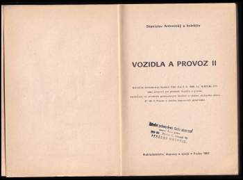 Vozidla a provoz II
