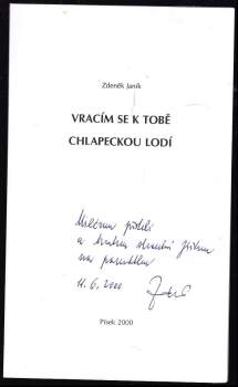 Zdeněk Janík: Vracím se k tobě chlapeckou lodí
