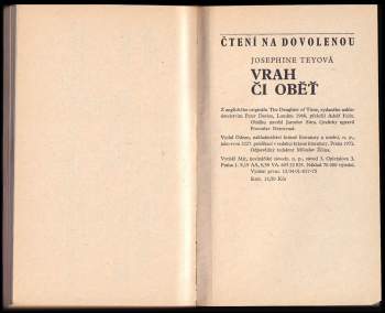 Josephine Tey: Vrah či oběť