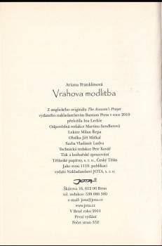 Ariana Franklin: Vrahova modlitba