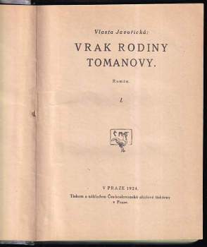 Vlasta Javořická: Vrak rodiny Tomanovy
