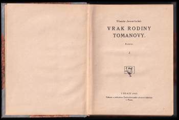 Vlasta Javořická: Vrak rodiny Tomanovy