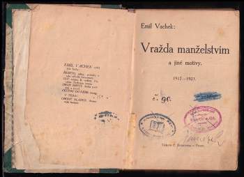 Emil Vachek: Vražda manželstvím a jiné motivy