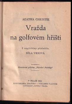 Agatha Christie: Vražda na golfovém hřišti