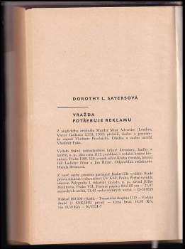Dorothy L Sayers: Vražda potřebuje reklamu